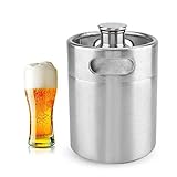 Mini barril de cerveza de acero inoxidable, cerveza de acero inoxidable Homebrew Barrel con tapa en espiral tapa cerveza Craft barril portátil para el hogar suministros de Hotel(5L)