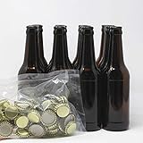 Set Botellas y chapas para elaborar cerveza en casa | El complemento perfecto | Envasa el mosto para la fermentación en botella